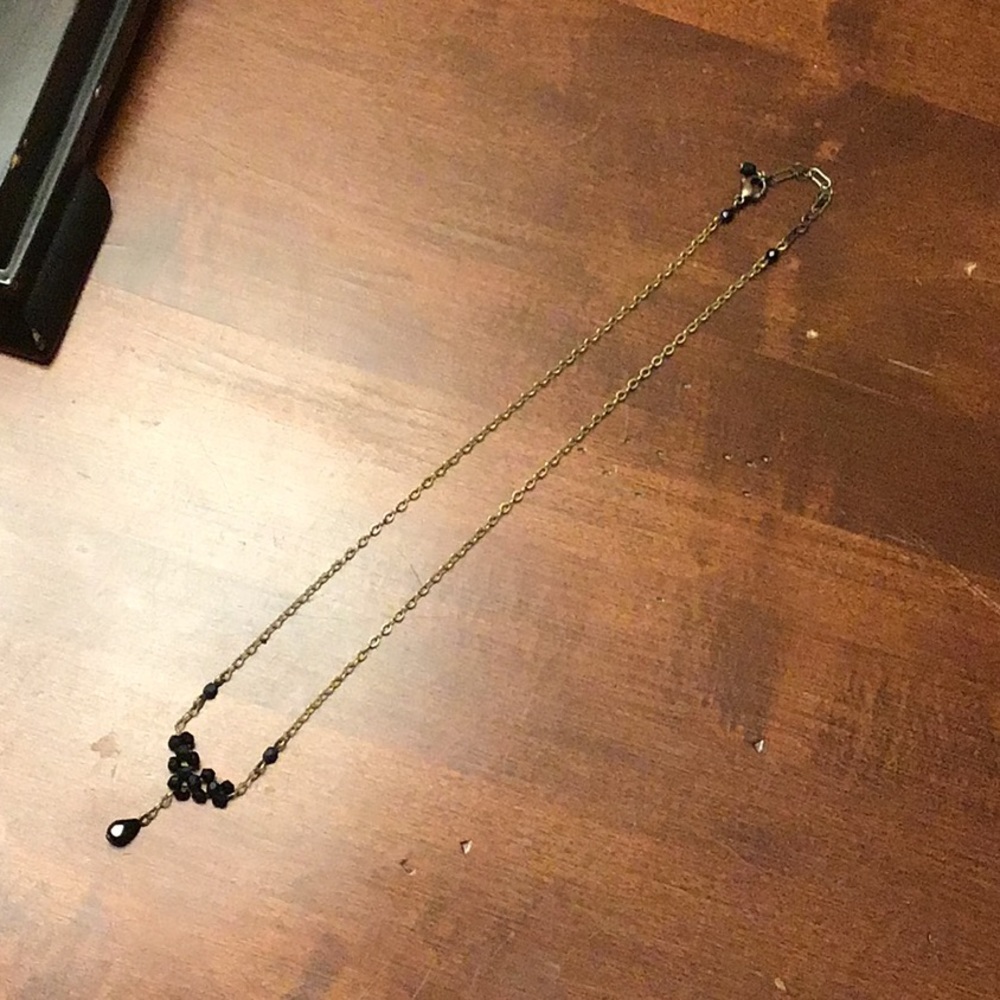 Dainty vintage beaded drop necklace